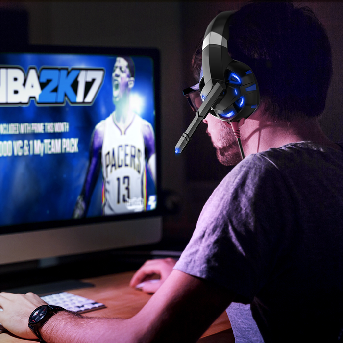 Strex Gaming Headset met Microfoon Blauw - PC + PS4 + PS5 + Xbox One + Xbox Series