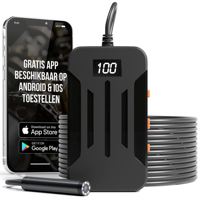 Strex Inspectiecamera 5M - Android/IOS - IP68 Waterdicht - 1080P HD - LED Verlichting - Endoscoop - Inspectie Camera - Inspecteren Met Telefoon