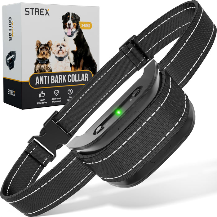 Strex Anti Blafband voor Honden - 3-60KG - Zonder Schok - Vibratie en Audio - Anti Blaf Band
