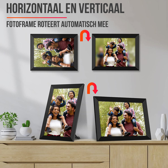 Strex Digitale Fotolijst met WiFi - 10.1 Inch Touchscreen - Frameo software via App