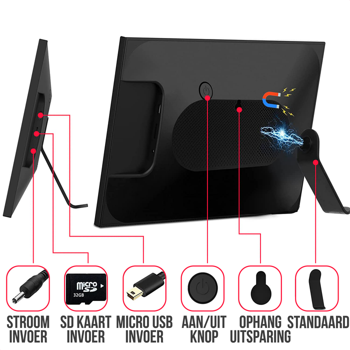 Strex Digitale Fotolijst met WiFi - 10.1 Inch Touchscreen - Frameo software via App
