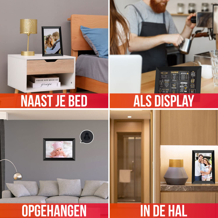 Strex Digitale Fotolijst met WiFi - 10.1 Inch Touchscreen - Frameo software via App