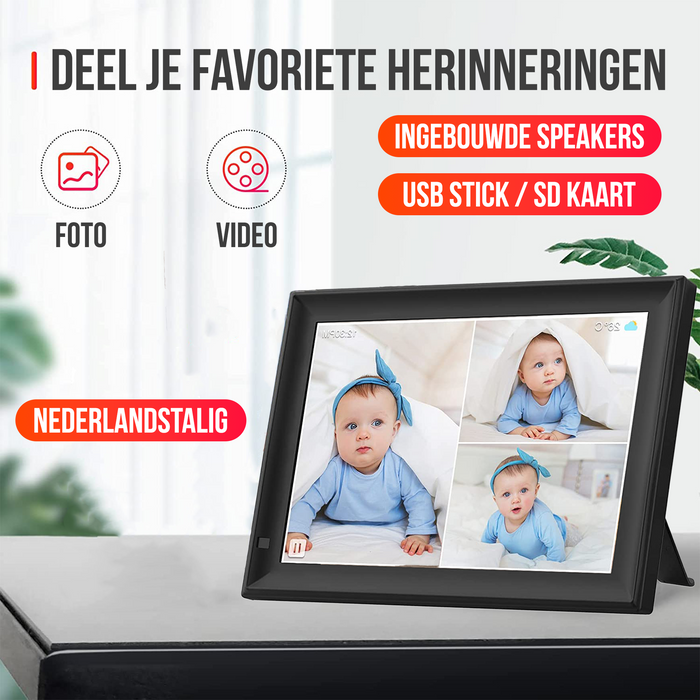 Strex Digitale Fotolijst - 10.1 Inch Scherm - USB - SD - Speaker - Nederlandstalig - Digitaal Fotokader