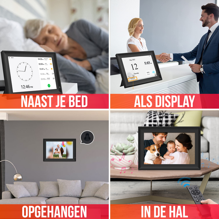 Strex Digitale Fotolijst - 10.1 Inch Scherm - USB - SD - Speaker - Nederlandstalig - Digitaal Fotokader