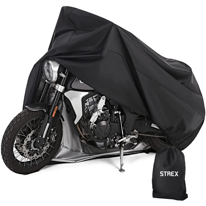 Strex Scooterhoes / Motorhoes Universeel voor alle Scooters / Motors - Waterdicht 300D Oxford - Geschikt voor Windscherm - Scooter Hoes - Motor Hoes - Incl. Opbergzak