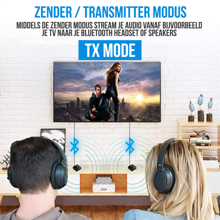 Strex Bluetooth Transmitter & Receiver 2 in 1 - BT 5.0 - 3.5MM AUX / RCA - Bluetooth Zender - Bluetooth Ontvanger - Bluetooth Transmitter - Bluetooth Receiver