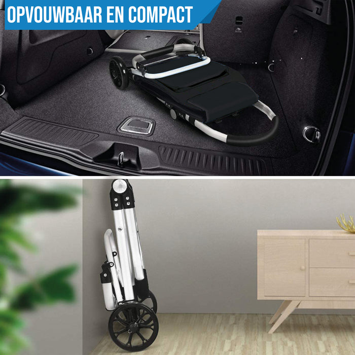 Strex Boodschappentrolley met Wielen - Opvouwbaar - Afneembare Boodschappentas - Boodschappenwagen