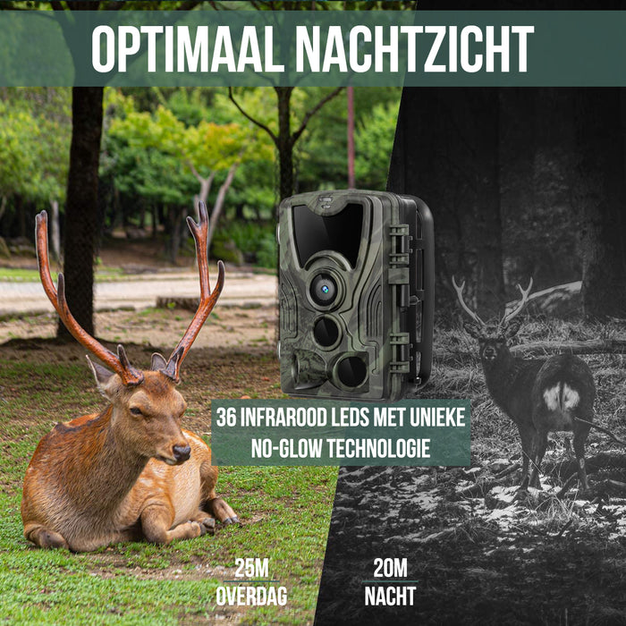Strex Wildcamera met WiFi en Nachtzicht - 120MP 4K ULTRA HD - Waterdicht - Incl. 32 GB SD - Wild Camera
