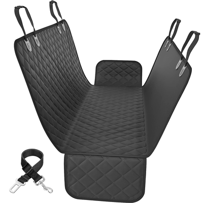 Strex Hondendeken Auto Achterbank en Kofferbak - 137 x 147 CM - Beschermhoes - Hondenkleed - Honden Deken Auto Achterbank - Incl. Hondenriem En Opbergzak - ZWART