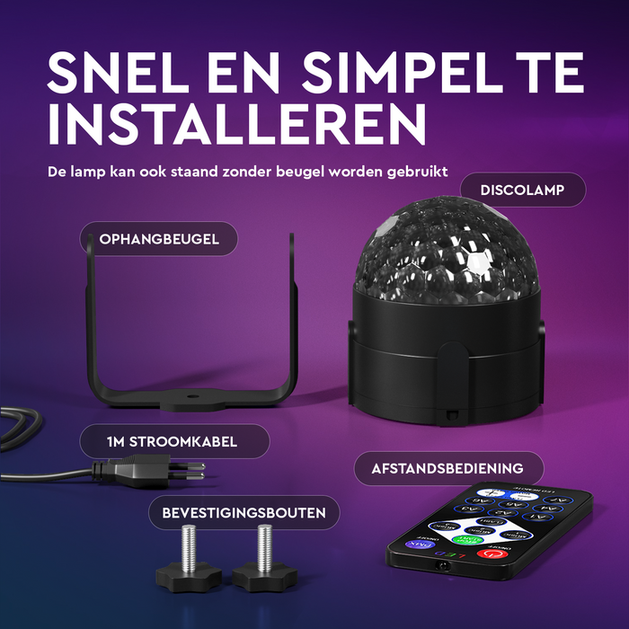 Strex Discolamp met Afstandsbediening 2 STUKS - voor Kinderen en Volwassenen - Feestverlichting - Disco Bal - Discoverlichting - Disco Lamp