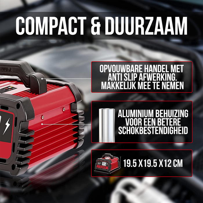 Strex Industriele Acculader - 12/24V 5/10/25A - Reparatiemodus - Druppellader - Accu Lader voor Auto / Motor / Scooter / Boot / Camper