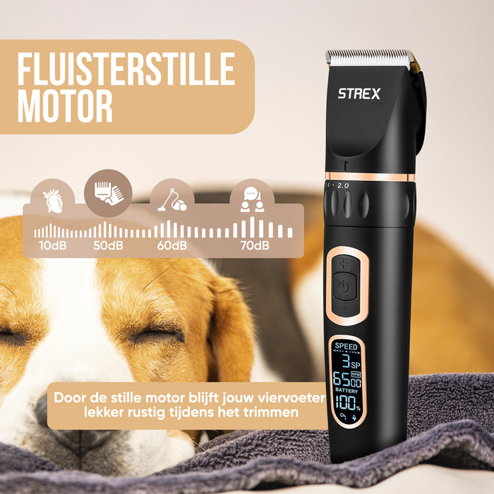 Strex Hondentondeuse / Dieren Tondeuse Extra Stil - Draadloos - 5 Standen - Hondentrimmer Voor Alle Vachten - Ook Voor Katten