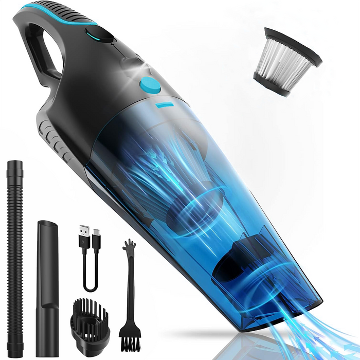 Strex Kruimeldief - Snoerloos - Kruimelzuiger Nat & Droog - 3 Opzetstukken - 14000PA - HEPA Filter - LED Verlichting - Extra Krachtig - Handstofzuiger