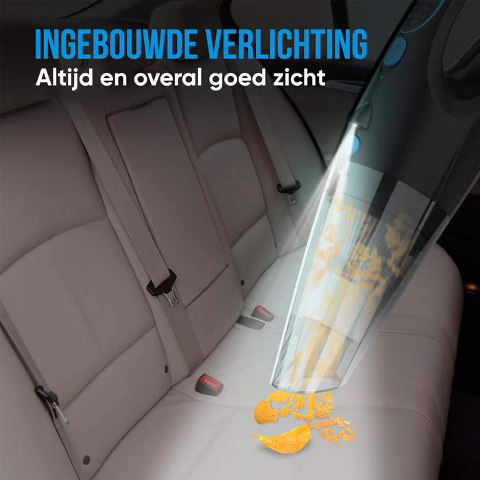 Strex Kruimeldief - Snoerloos - Kruimelzuiger Nat & Droog - 3 Opzetstukken - 14000PA - HEPA Filter - LED Verlichting - Extra Krachtig - Handstofzuiger