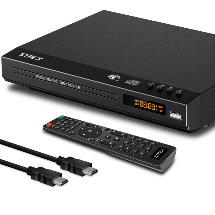 Strex DVD Speler Met HDMI - Full HD 1080P - Afstandsbediening - USB - HDMI/RCA - Regio Vrij - Zwart