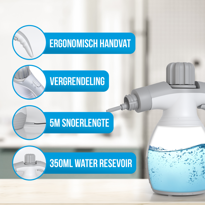 Strex Stoomreiniger Extra Krachtig - 1200W 4bar - Alles-in-één Multifunctionele Handstomer - Vlekkenreiniger