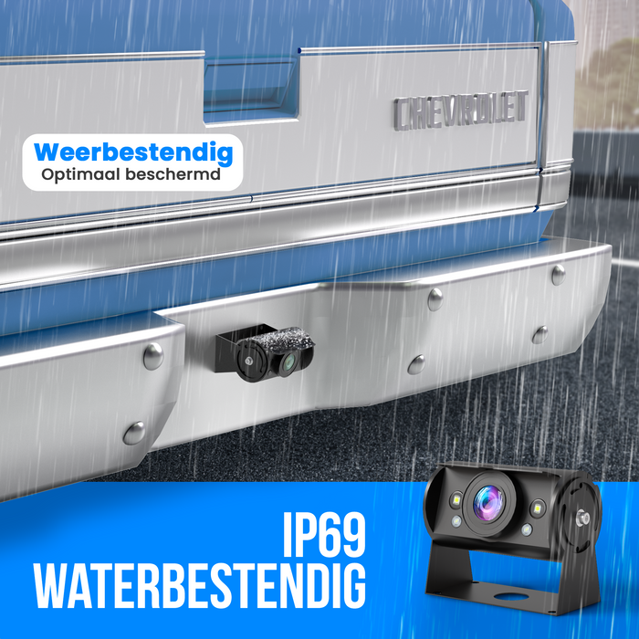 Strex Achteruitrijcamera Set Bedraad HD 1080P - 7" Scherm - 18LED Nachtzicht 15m - IP69 Waterdicht - Achteruitrij Camera