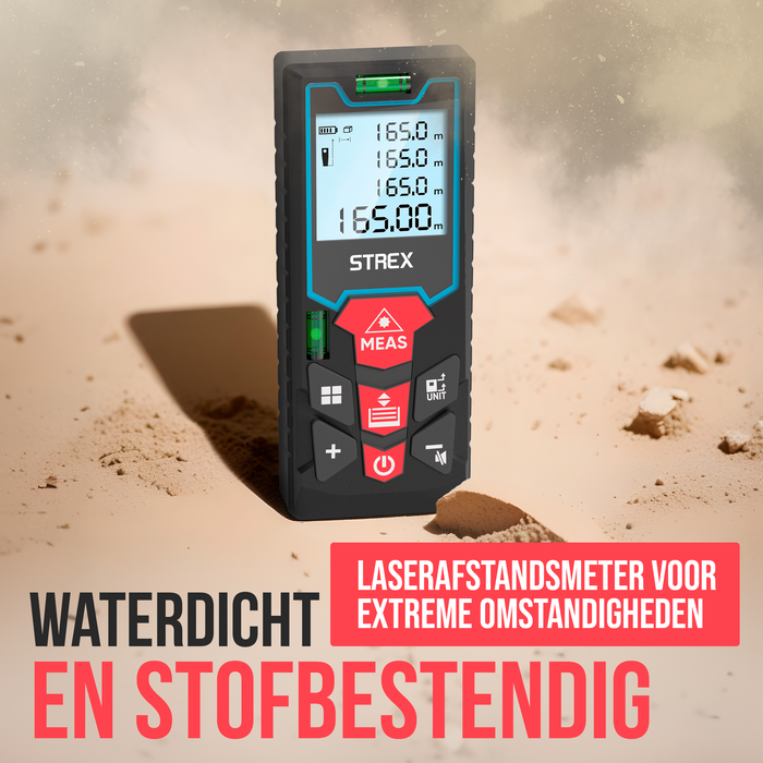Strex Laser Afstandsmeter 60m Bereik - Lasermeter - Incl. Batterijen & Beschermhoes