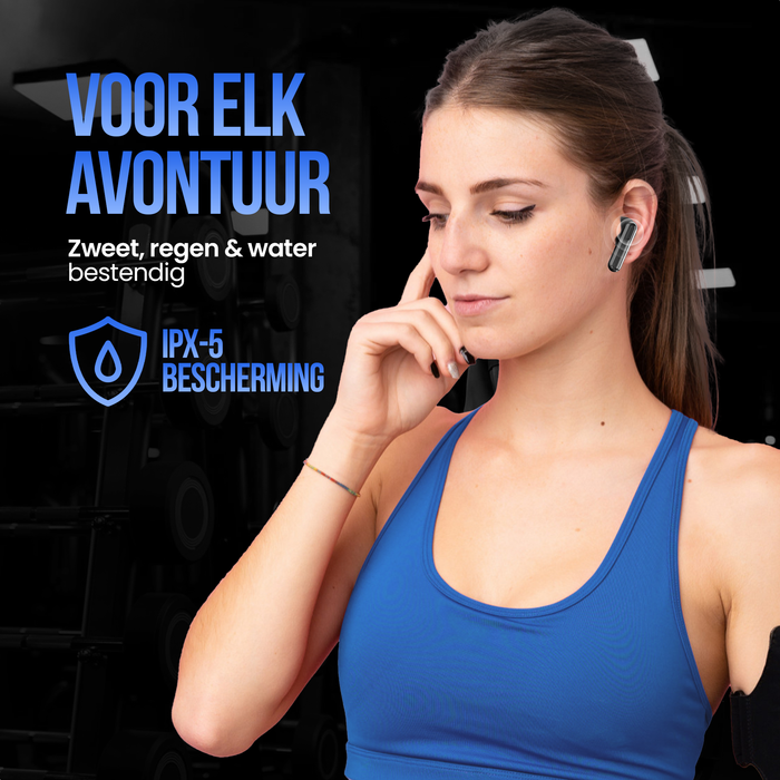 Strex Draadloze Oordopjes - Active Noise Cancelling - LED Display - Draadloze Oortjes Bluetooth - Oortjes Draadloos - Bluetooth 5.3 - Zwart
