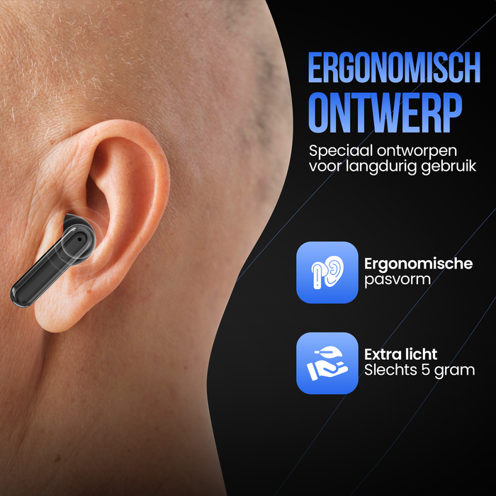 Strex Draadloze Oordopjes - Active Noise Cancelling - LED Display - Draadloze Oortjes Bluetooth - Oortjes Draadloos - Bluetooth 5.3 - Zwart