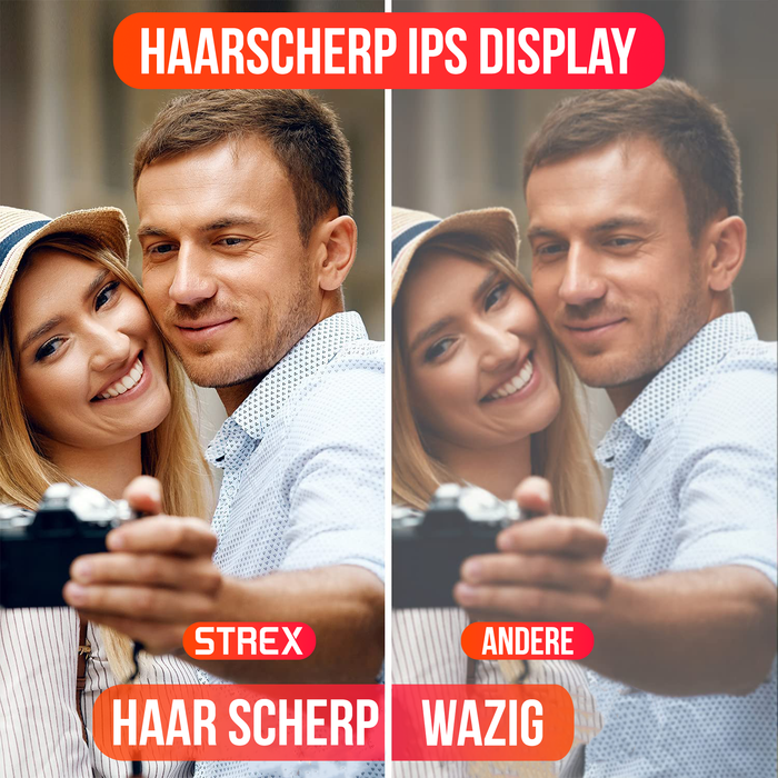 Strex Digitale Fotolijst met WiFi - 10.1 Inch Touchscreen - Frameo software via App