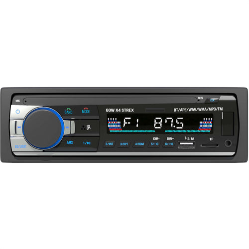 Strex Autoradio met Bluetooth voor alle auto's - USB, AUX en Handsfree - Afstandsbediening - Enkel DIN Auto Radio met Ingebouwde Microfoon
