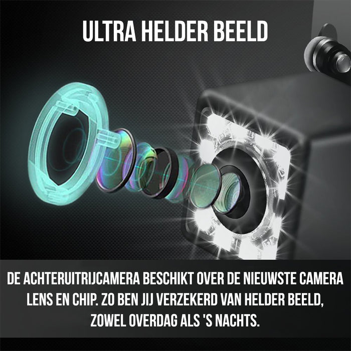 Strex Achteruitrijcamera - Universeel RCA - 12 LED Nachtzicht - IP68 Waterdicht - Achteruitrij Camera Auto
