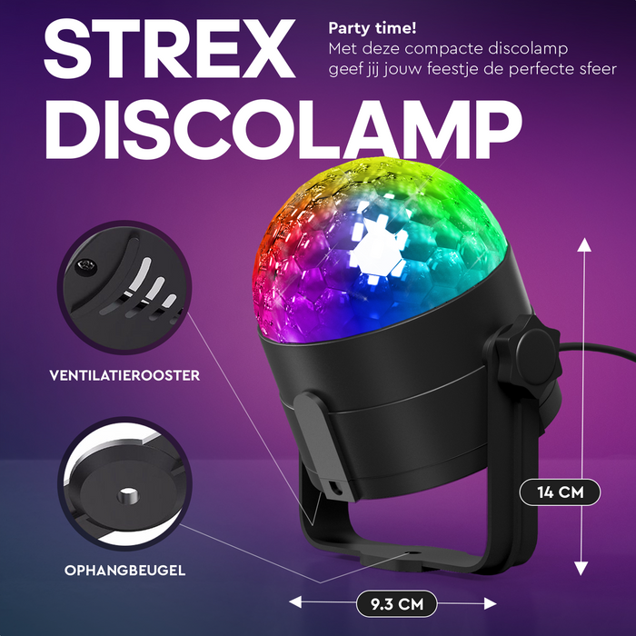 Strex Discolamp met Afstandsbediening - voor Kinderen en Volwassenen - Feestverlichting - Disco Bal - Discoverlichting - Disco Lamp