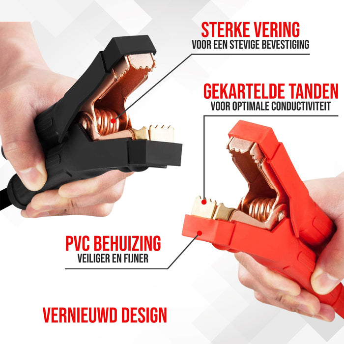 Strex Startkabels 25 mm2 - 3.5M - 750A - Extra Robuust - Auto / Bus / Vrachtwagen / Boot - Incl. Opbergtas