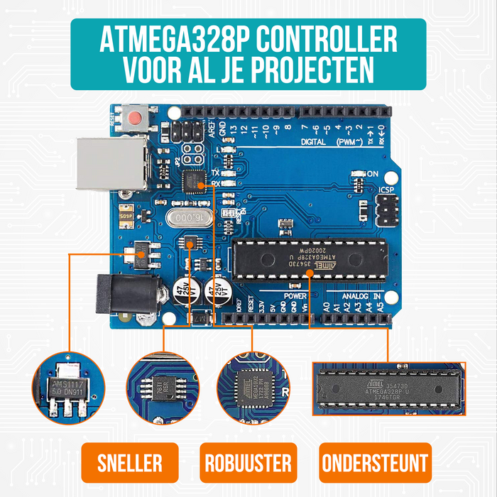 Strex Starter Kit geschikt voor Arduino - ATmega328P - 244 Delig - In Plastic Opbergdoos