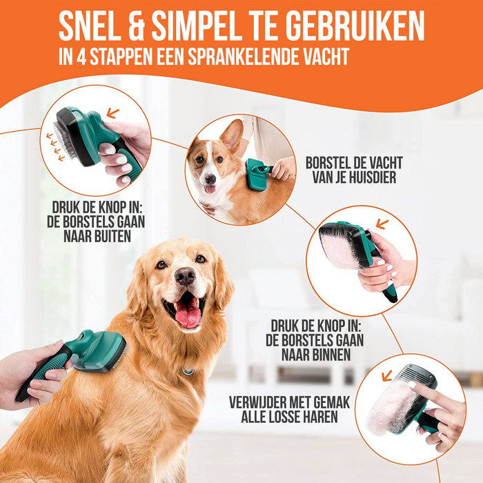 Strex Honden borstel - Honden kam en Slicker Borstel - Vachtverzorgingsset - Kattenborstel