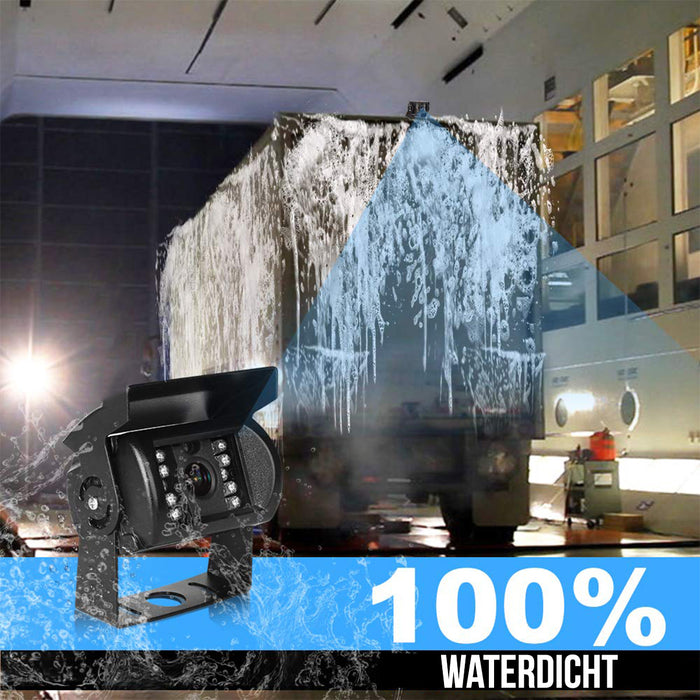Strex Achteruitrijcamera Set Bedraad - 7" Scherm - 18LED Nachtzicht 15m - IP67 Waterdicht - Achteruitrij Camera