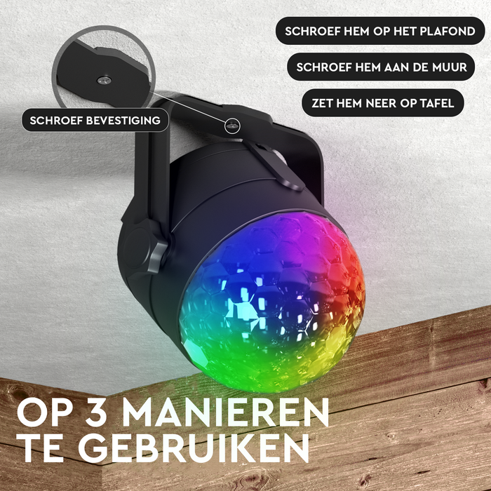 Strex Discolamp met Afstandsbediening 2 STUKS - voor Kinderen en Volwassenen - Feestverlichting - Disco Bal - Discoverlichting - Disco Lamp