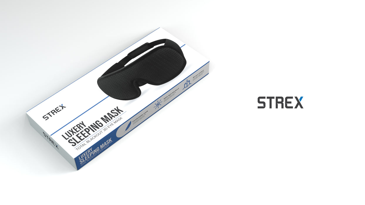 Strex Luxe Slaapmasker - 3D Ergonomisch - 100% Verduisterend - Traagschuim - Slaap Masker - Oog Masker